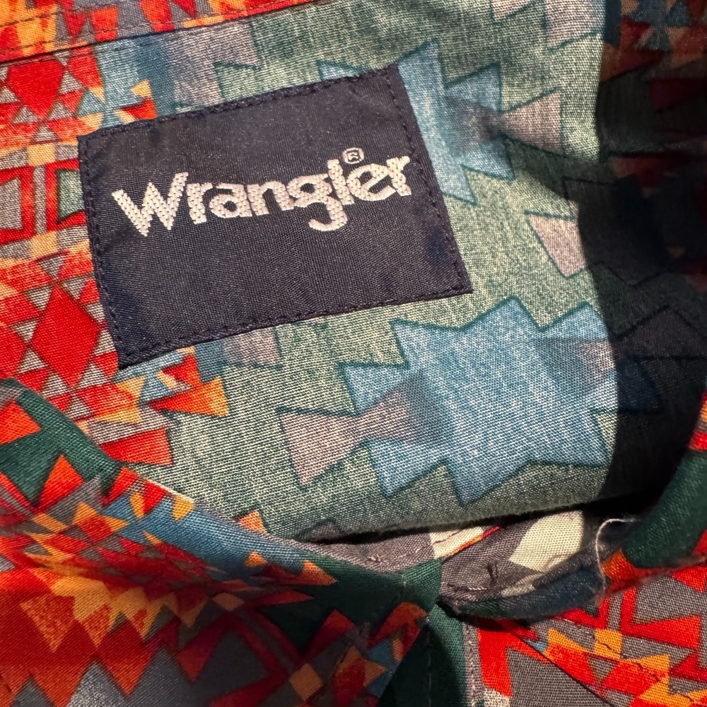 Wrangler Men's Checotah Southwestern Pearl Snap Shirt Large Western Cowboy NEW - Picture 7 of 12